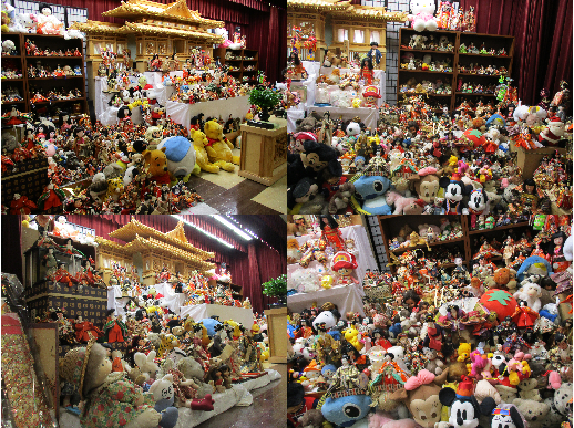 たくさんのお人形でいっぱいの光景です