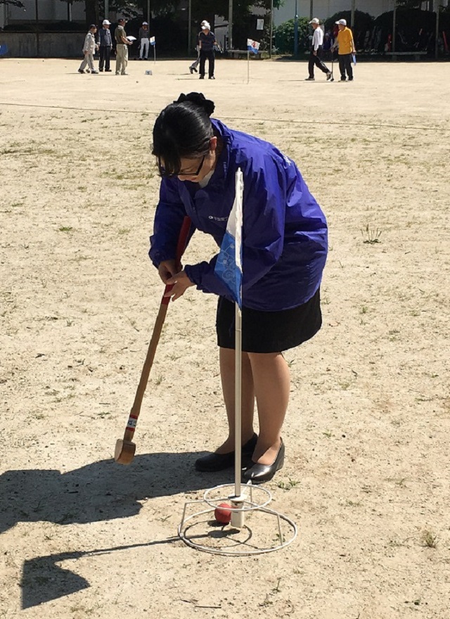 本郷公園グラウンドゴルフとスタッフ